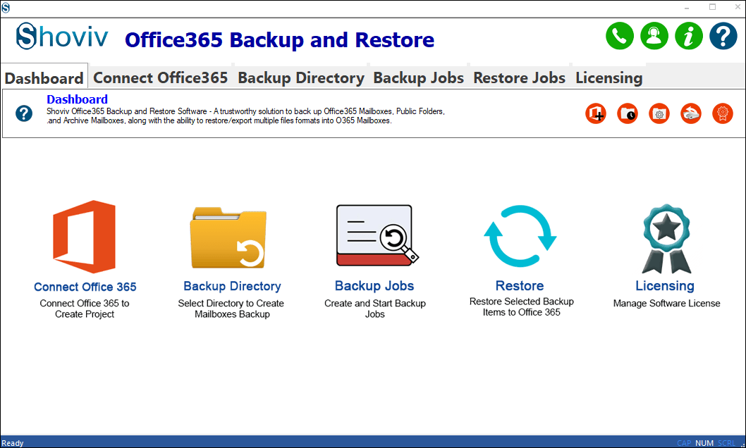 Install and Open the Shoviv Office 365 Backup and Restore Tool in your system. 