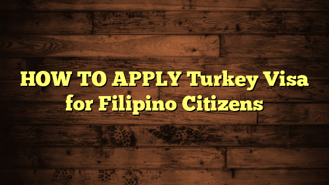 HOW TO APPLY Turkey Visa for Filipino Citizens