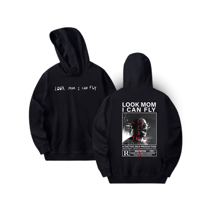 Look Mom I Can Fly Back Print Hoodie