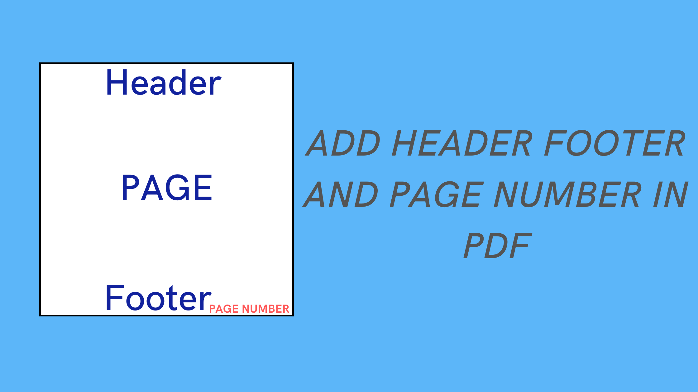 add header footer and page number in pdf