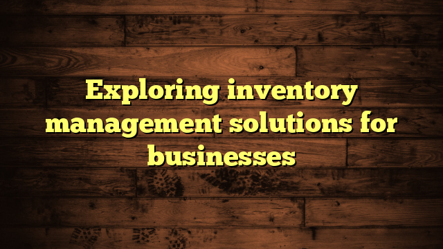 Exploring inventory management solutions for businesses