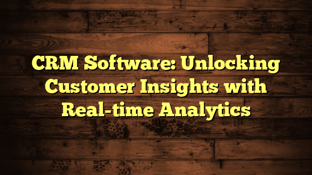 CRM Software: Unlocking Customer Insights with Real-time Analytics