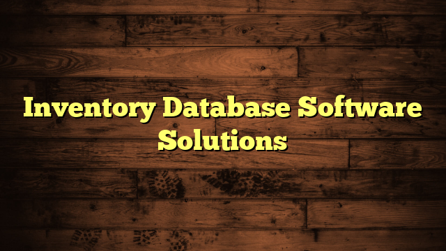 Inventory Database Software Solutions