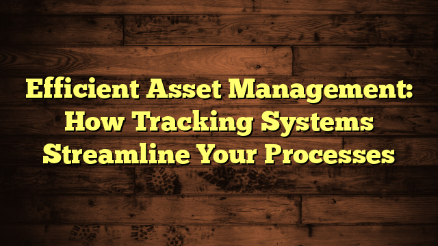 Efficient Asset Management: How Tracking Systems Streamline Your Processes