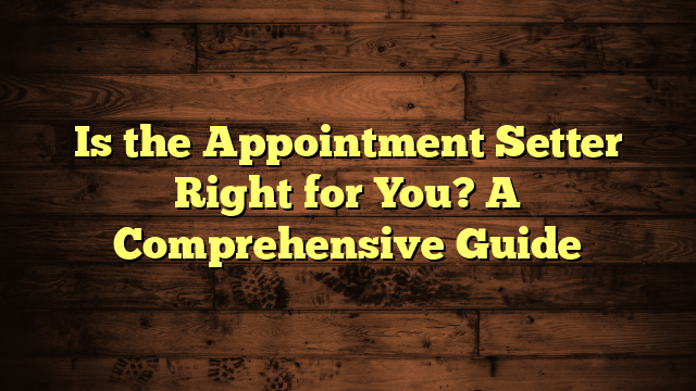 Is the Appointment Setter Right for You? A Comprehensive Guide